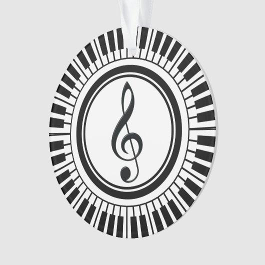 Circle Piano Keys en Treble Clef Ornament (voorkant)