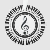 Circle Piano Keys en Treble Clef Ornament (voorkant)