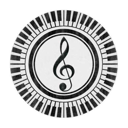 Circle Piano Keys en Treble Clef Snijplank (Voorkant)