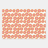 Circle Polka Dot Print Patroon Sinaasappel en Roze Inpakpapier Vel (Voorkant)