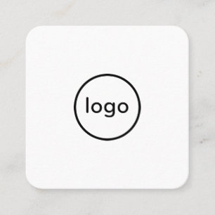 Circle professional white voeg uw aangepaste logo  vierkante visitekaartje