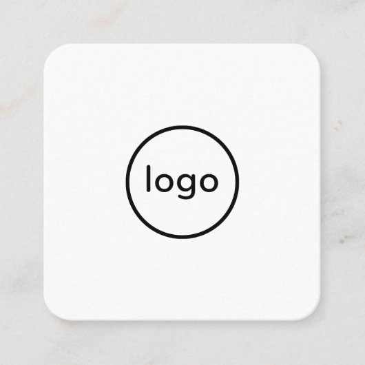 Circle professional white voeg uw aangepaste logo  vierkante visitekaartje (Voorkant)