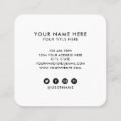Circle professional white voeg uw aangepaste logo  vierkante visitekaartje (Achterkant)