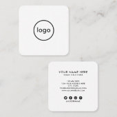 Circle professional white voeg uw aangepaste logo  vierkante visitekaartje (Voorkant / Achterkant)