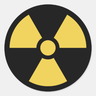 Circle Radioactieve Sticker Geel op Zwart