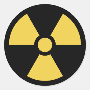 Circle Radioactive Sticker Yellow op zwart