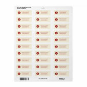 Circle Red Double Happiness Moderne Chinese bruilo Etiket (Full Sheet)