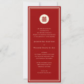 Circle Red Double Happiness Moderne Chinese bruilo Kaart (Voorkant)