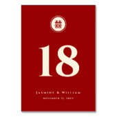 Circle Red Double Happiness Moderne Chinese bruilo Kaart (Achterkant)