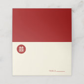 Circle Red Double Happiness Moderne Chinese bruilo Plaatskaartje (Buitenkant ongevouwen)