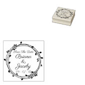Circle Romantische Rozen Bewaar de datum Rubberstempel (Gestempeld)