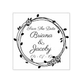 Circle Romantische Rozen Bewaar de datum Rubberstempel (Afrduk)