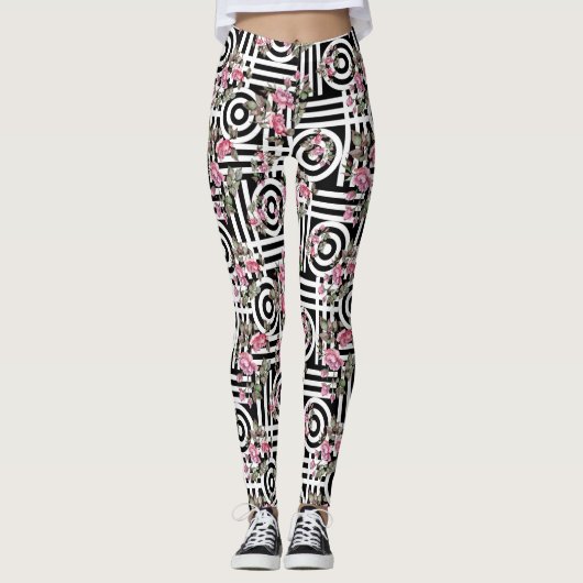 Circle Roos Waterverf Leggings vrouwen (Voorkant)