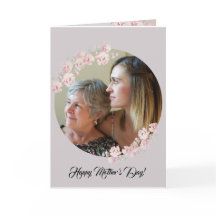 Circle Rustic Floral Grey Moederdag Card