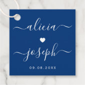 Circle Scalloped Wedding of Shower Gift Labels, bl Bedankjes Labels (Voorkant)