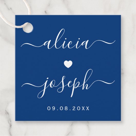 Circle Scalloped Wedding of Shower Gift Labels, bl Bedankjes Labels (Voorkant)