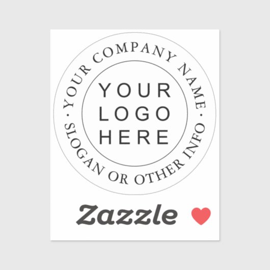 Circle Simple Business Logo Custom Clear Sticker (Vel)