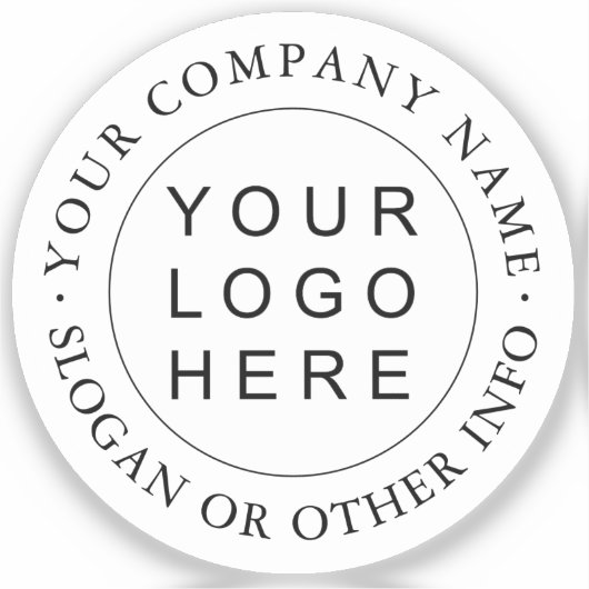 Circle Simple Business Logo Custom Clear Sticker (Voorkant)