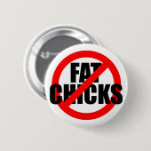 Circle Slash Fat Chicken Ronde Button 5,7 Cm (Voorkant /achterkant)