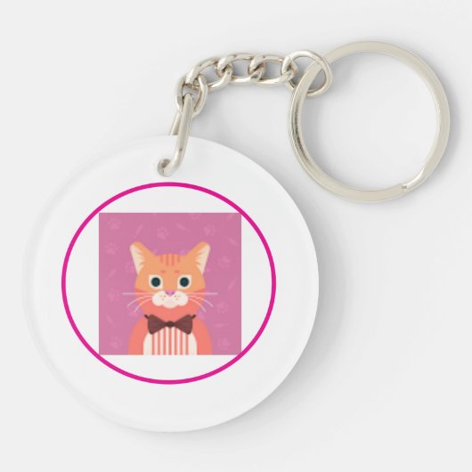 Circle Sleutelhanger Acrilic Cat (Achterkant)