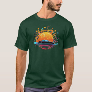 Circle Splash met Car Design Print T-Shirt