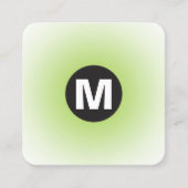 Circle Spot Monogram - Gradiënt - Martian Green Vierkante Visitekaartje (Voorkant)