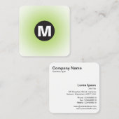 Circle Spot Monogram - Gradiënt - Martian Green Vierkante Visitekaartje (Voorkant / Achterkant)