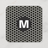 Circle Spot Monogram - Honeycomb Warm Vierkante Visitekaartje (Voorkant)