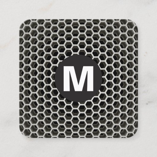 Circle Spot Monogram - Honeycomb Warm Vierkante Visitekaartje (Voorkant)