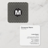 Circle Spot Monogram - Honeycomb Warm Vierkante Visitekaartje (Voorkant / Achterkant)