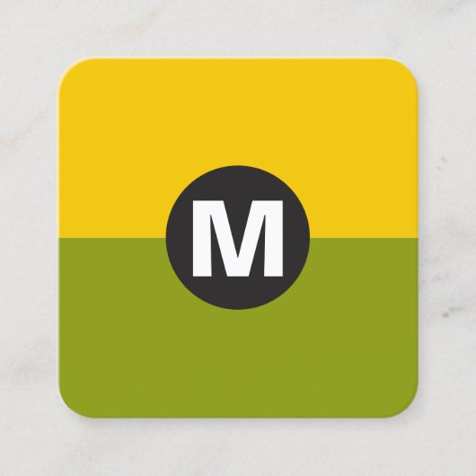 Circle Spot Monogram - Twee Tone 02 Vierkante Visitekaartje (Voorkant)