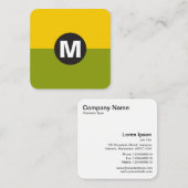 Circle Spot Monogram - Twee Tone 02 Vierkante Visitekaartje (Voorkant / Achterkant)