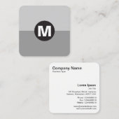 Circle Spot Monogram - Twee Tone 03 Vierkante Visitekaartje (Voorkant / Achterkant)