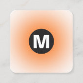 Circle Spot Monogram - Verloop - Oranje op wit Vierkante Visitekaartje (Voorkant)