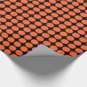 Circle Spots - Autumn Sinaasappel op zwart Cadeaupapier (Hoek)