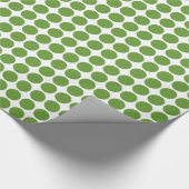 Circle Spots - Avocado Green over White Cadeaupapier (Hoek)