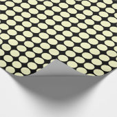 Circle Spots - Bleek geel op zwart Cadeaupapier (Hoek)