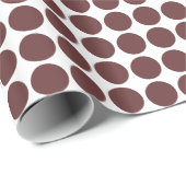 Circle Spots - Bruin op wit Cadeaupapier (Rol Hoek)