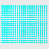 Circle Spots - Cyaan op wit Cadeaupapier (Vlak)