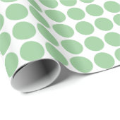Circle Spots - Faded groen op wit Cadeaupapier (Rol Hoek)