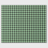 Circle Spots - Faded groen op zwart Cadeaupapier (Vlak)
