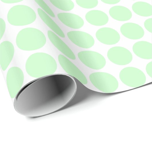 Circle Spots - Ghost Green op White Cadeaupapier (Rol Hoek)