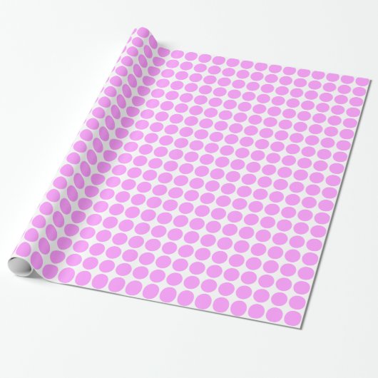 Circle Spots - Licht Violet op wit Cadeaupapier (Uitgerold)