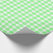 Circle Spots - Munt Groen op Wit Cadeaupapier (Hoek)