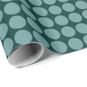 Circle Spots - Ocean Green op Dark Green Cadeaupapier (Rol Hoek)