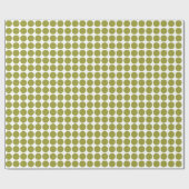 Circle Spots - Olijf groen op wit Cadeaupapier (Vlak)