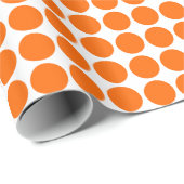 Circle Spots - Oranje op wit Cadeaupapier (Rol Hoek)