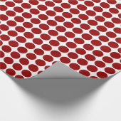 Circle Spots - Ruby Red op White Cadeaupapier (Hoek)