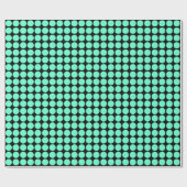 Circle Spots - Turquoise op Black Cadeaupapier (Vlak)