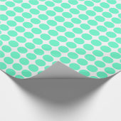 Circle Spots - Turquoise op White Cadeaupapier (Hoek)